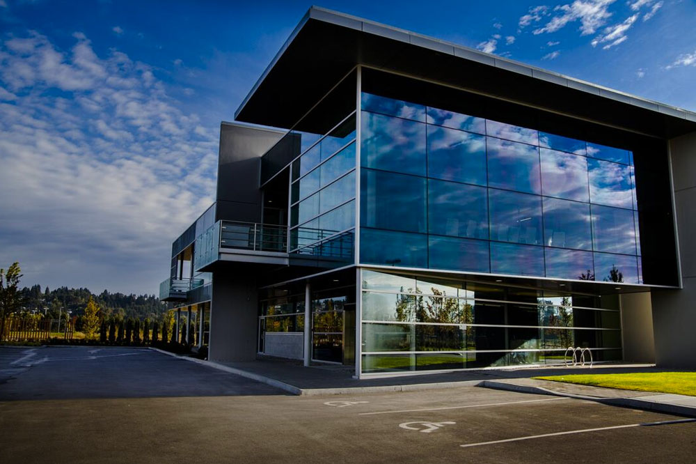 Commercial window tint installation for a South Florida business